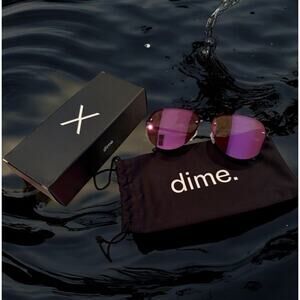 DIME OPTICS Pink Mirrored Cienega Aviator Reflective Sunglasses NIB